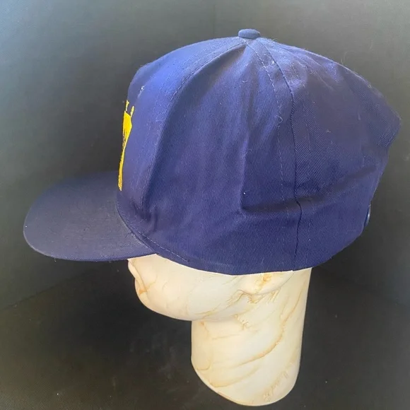 Vintage NWT Deadstock University of Notre Dame Blue Yellow Signature 80s 90s Hat - Picture 2 of 6